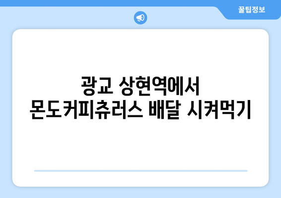 광교 상현역 몬도커피츄러스 배달 맛집 추천