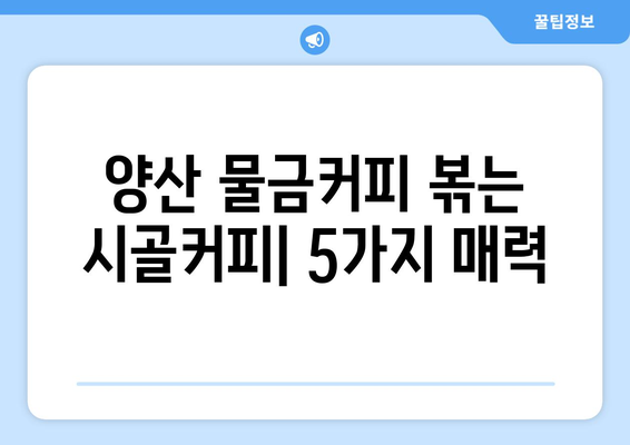 양산 지역 카페 맛집: 물금커피 볶는 시골커피